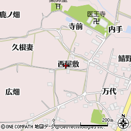 福島県福島市飯坂町平野西屋敷40周辺の地図