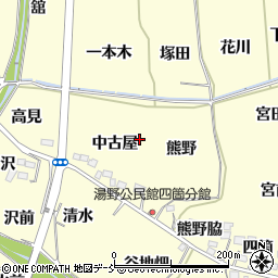 福島県福島市飯坂町湯野（中古屋）周辺の地図