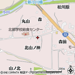 福島県福島市飯坂町平野北山ノ神周辺の地図
