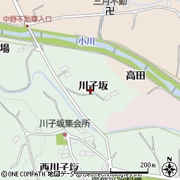 福島県福島市大笹生川子坂周辺の地図