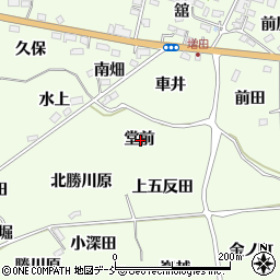 福島県福島市飯坂町東湯野堂前周辺の地図