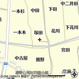 福島県福島市飯坂町湯野塚田周辺の地図
