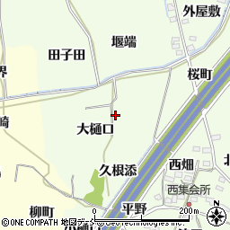 福島県福島市飯坂町東湯野（大樋口）周辺の地図