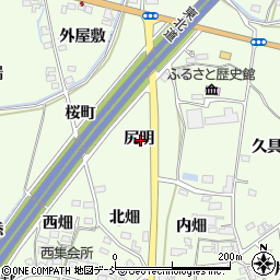福島県福島市飯坂町東湯野尻明周辺の地図