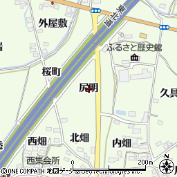 福島県福島市飯坂町東湯野（尻明）周辺の地図