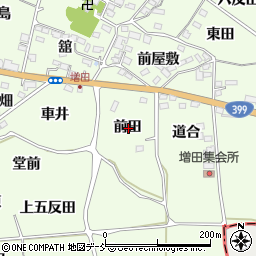 福島県福島市飯坂町東湯野前田周辺の地図