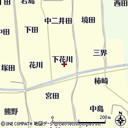 福島県福島市飯坂町湯野下花川周辺の地図