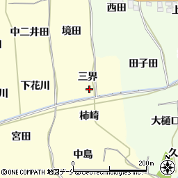 福島県福島市飯坂町湯野三界周辺の地図