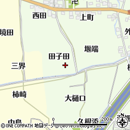 福島県福島市飯坂町東湯野田子田周辺の地図