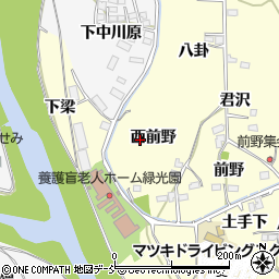 福島県福島市飯坂町湯野西前野24周辺の地図
