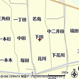 福島県福島市飯坂町湯野下田周辺の地図