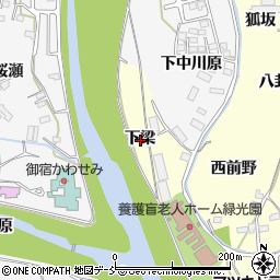 福島県福島市飯坂町湯野下梁周辺の地図