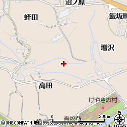 福島県福島市飯坂町中野高田周辺の地図