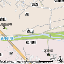 福島県福島市飯坂町中野森川周辺の地図
