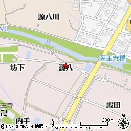 福島県福島市飯坂町平野（源八）周辺の地図