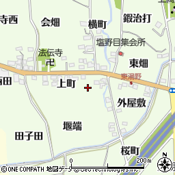 福島県福島市飯坂町東湯野上町周辺の地図