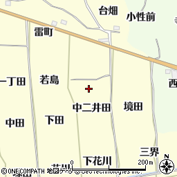 福島県福島市飯坂町湯野中二井田周辺の地図