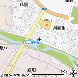 福島県福島市飯坂町中野月崎川周辺の地図