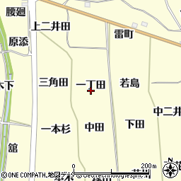 福島県福島市飯坂町湯野（一丁田）周辺の地図