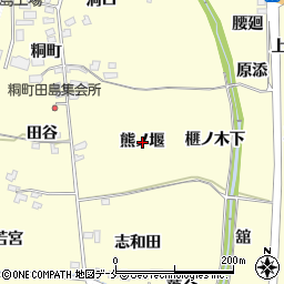 福島県福島市飯坂町湯野熊ノ堰周辺の地図