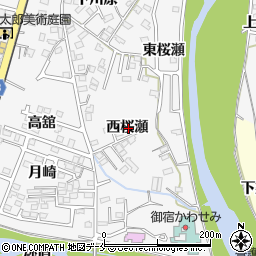 福島県福島市飯坂町西桜瀬周辺の地図