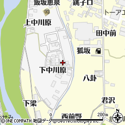 福島県福島市飯坂町下中川原13-2周辺の地図