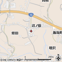 福島県福島市飯坂町中野増沢周辺の地図