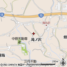 福島県福島市飯坂町中野滝ノ沢周辺の地図