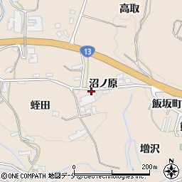 福島県福島市飯坂町中野増沢10周辺の地図