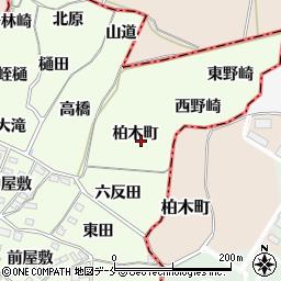 福島県福島市飯坂町東湯野（柏木町）周辺の地図