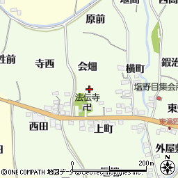 福島県福島市飯坂町東湯野会畑周辺の地図
