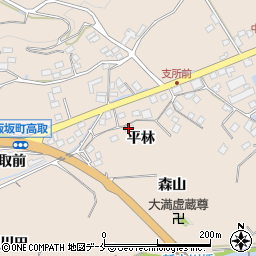 福島県福島市飯坂町中野平林周辺の地図