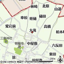 福島県福島市飯坂町東湯野大滝周辺の地図