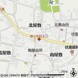 東小学校入口周辺の地図