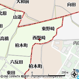 福島県福島市飯坂町東湯野西野崎周辺の地図