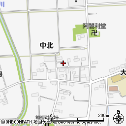 福島県伊達市保原町大泉中北周辺の地図
