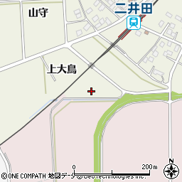 福島県伊達市保原町二井田上大鳥周辺の地図