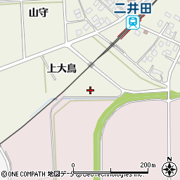 福島県伊達市保原町二井田（上大鳥）周辺の地図