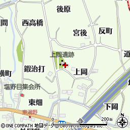 福島県福島市飯坂町東湯野上岡11周辺の地図
