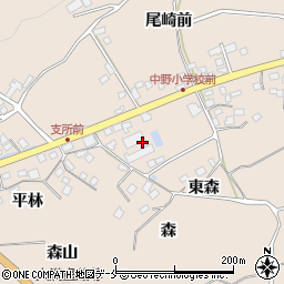 福島県福島市飯坂町中野東森周辺の地図