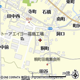 福島県福島市飯坂町湯野田中周辺の地図