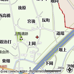 福島県福島市飯坂町東湯野上岡周辺の地図