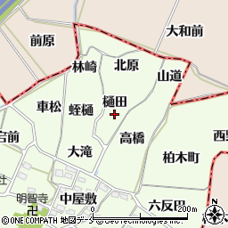 福島県福島市飯坂町東湯野（樋田）周辺の地図