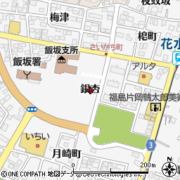 福島県福島市飯坂町銀杏周辺の地図
