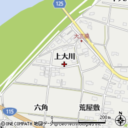 福島県伊達市伏黒上大川周辺の地図