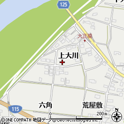 福島県伊達市伏黒上大川88周辺の地図