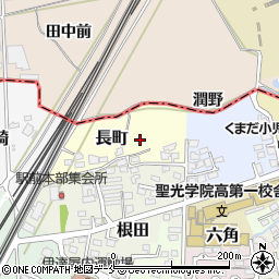 福島県伊達市長町周辺の地図