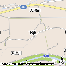 福島県福島市飯坂町中野下鎌周辺の地図