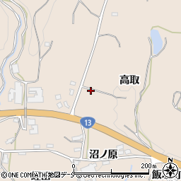 福島県福島市飯坂町中野高取29周辺の地図