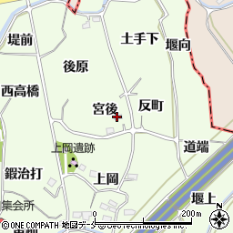 福島県福島市飯坂町東湯野（宮後）周辺の地図